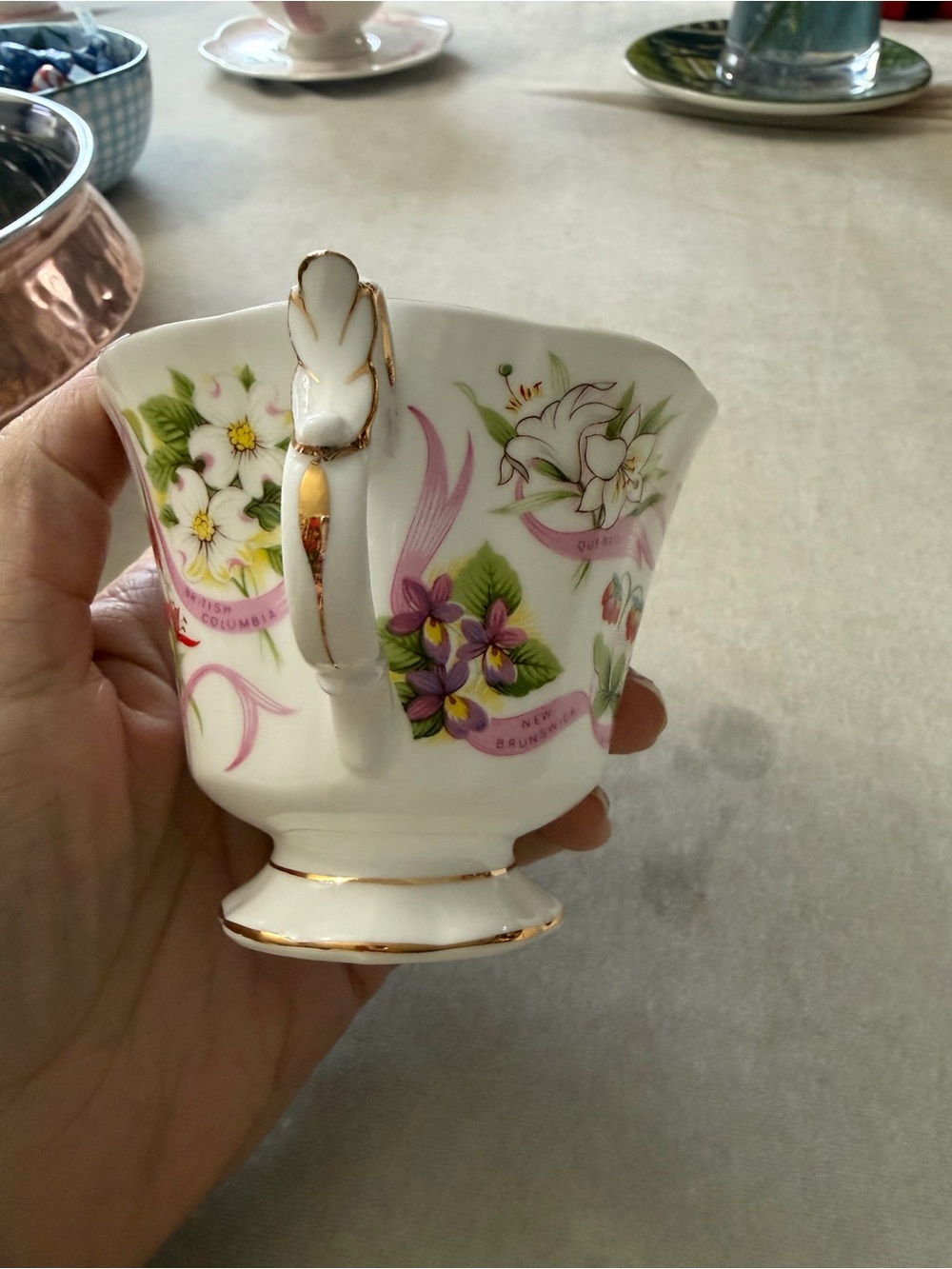 Royal Albert Bone China Teacup with Red Maple Leaf and Gold Trim - Picture 2 of 7
